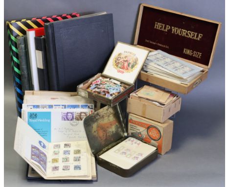 A collection of G B &amp; foreign stamps, First Day covers, etc., including many G B pre-decimal sheets, blocks, &amp; pairs;