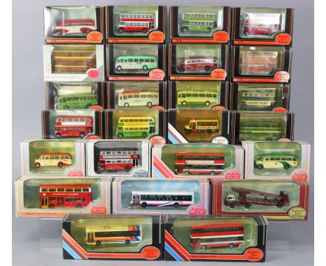 Twenty-four various Gilbow Exclusive First Editions die-cast scale model buses, each with window box.