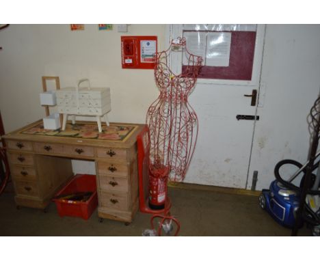 A metal tailors mannequin
