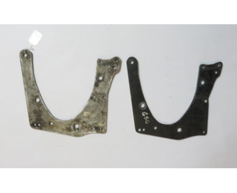 PAIR OF GEARBOX TO ENGINE PLATE MARKED G50 AS A GUIDE&nbsp;TO FIT VINCENT MOTORCYCLES