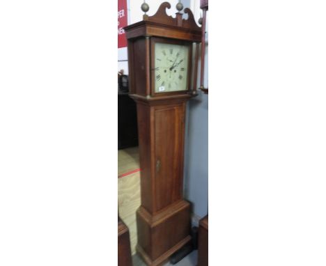 Oak cased 8 day longcase clock with makers name on square enamel dial of  W. Randall, Newbury.Dial has split seconds dial and