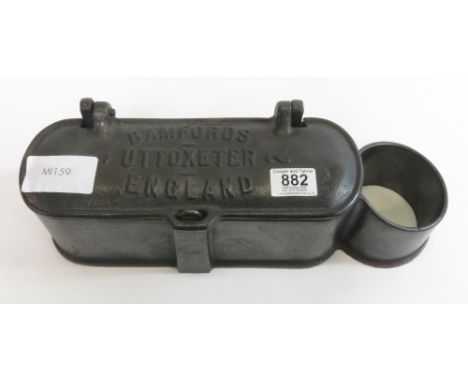 A vintage Bamfords Uttoxeter cast iron tractor toolbox, approx. 40cms long