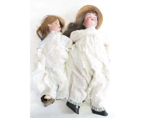 An Armand Marseille bisque socket head doll with sleeping blue glass eyes marked to the back of the head Armand Marseille Ger