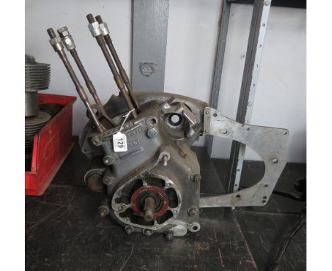 VINCENT MOTORCYCLE 500 ENGINE LOWER END &amp; GEARBOX PLATE NUMBERED F5AB/2A/7891 WITH FLYWHEELS, ON ROD, TURNS, MATCHING CRA