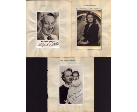 Entertainment Collection of 3 signed vintage photos mounted on paper of signatures from Joy Nichols, Anne Shelton and Wilfred