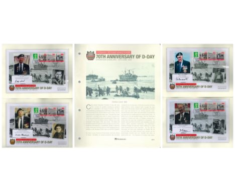 WW2. 12 Normandy Veterans Signed 70th Anniversary of DDay Westminster FDC s Housed in a Ring Binder Folder. Signatures includ