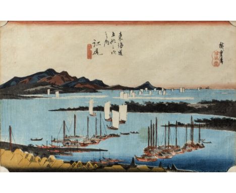 Utagawa Hiroshige (1797-1858)  Japanese 'Clearing after snowfall' woodblock print 23cm x 35cm  and one other by the same arti