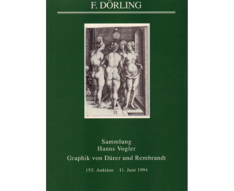 Graphik von Durer und Rembrandt, 153. Auktion, 11 Juni 1994. With many black and white illustrations of works by Albrecht Dur