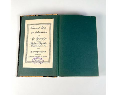 German school and home bible by Dr. Jakob Auerbach; Fraktur font text with 285 pages. Former owner signature Richard Ebel ins