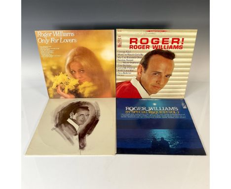 Vintage two-sided music records with original sleeves. Music by American popular music pianist. Albums include Only For Lover
