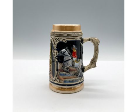 A hand crafted ceramic mug with a high relief design depicting famous landmarks from Vienna, Austria: Praters Ferris Wheel, S