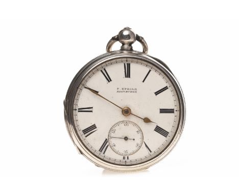 LATE VICTORIAN SILVER OPEN FACE POCKET WATCHthe dial with P. Eprile, Edinburgh, with Roman numerals in black, subsidiary seco