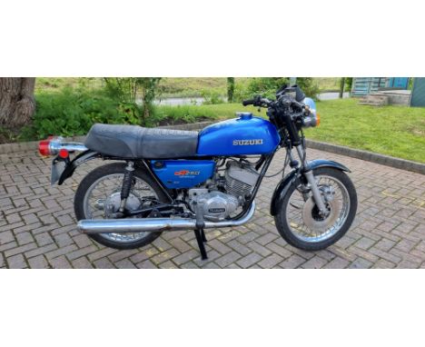 1976 Suzuki 250 GT, 247cc. Registration number PNR 710R. Frame number 98415. Engine number GT250 98756.The GT series of motor