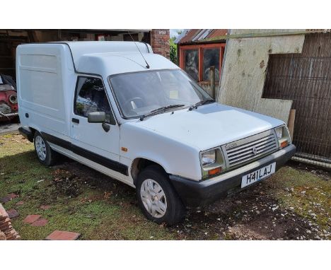 1990 Renault 5 Express diesel van, 1595cc. Registration number H41 LAJ. Chassis number VF1F4040506113528. Engine number C4857