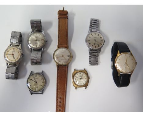 A Collection of Seven Gent's Vintage Wristwatches
