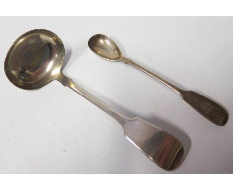 A Victorian Silver Sauce Ladle Exeter (Plymouth) 1851 William Pope and Victorian salt spoon Exeter 1860 John Stone 49 g