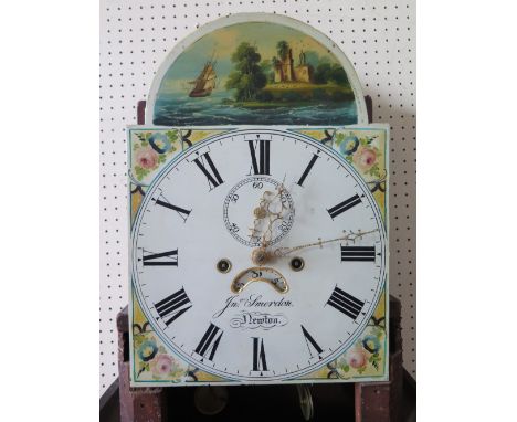 Jn. Smerdon Newton _ A Nineteenth Century Mahogany Eight Day Longcase Clock with painted dial and broken scroll pediment, 215