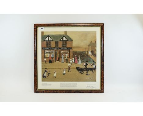 Helen Bradley Ltd Edition Colour Print. Titled ' The Co-Op. Published by Helen Bradley Prints Ltd and Signed In Ink and Eliza