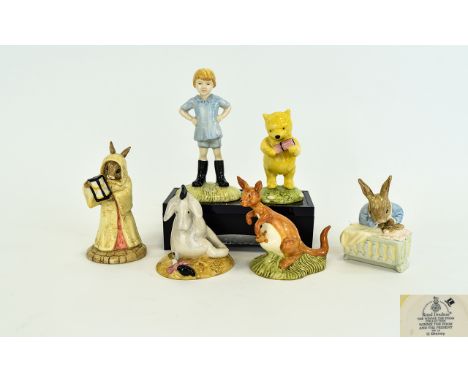 Royal Doulton Collection of Ceramic Figures ( 6 ) Six In Total. Comprises 1/ Bunnykins - Sands of Time. DB229. 2/ New Baby - 