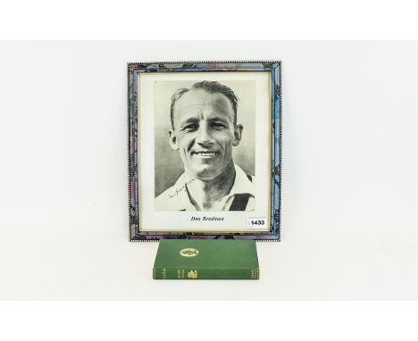 Cricket Interest Sir Don Bradman Signed Framed Photo Black and white framed photographic publicity portrait of ledgendary Aus