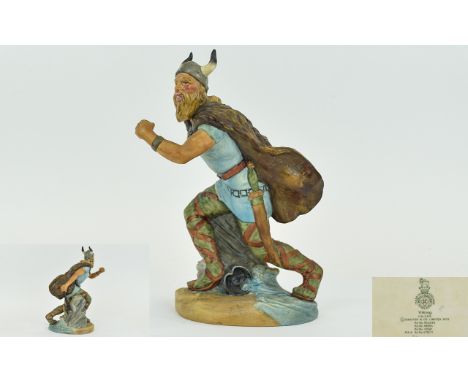 Royal Doulton Figure 'The Viking' Matte ceramic figure, circa 1972. Marked to base model no. H.N. 2375 Depicting a male Vikin