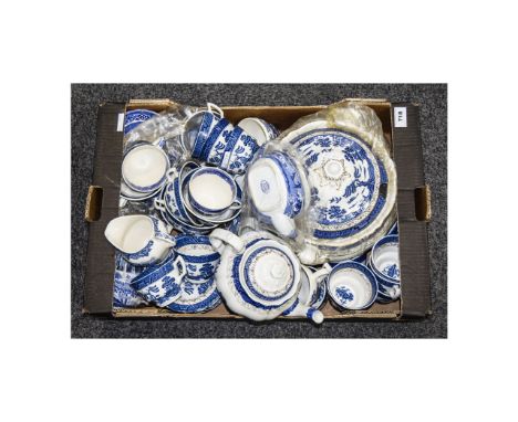 Quantity Of Mostly Spode And Booths Blue & White Pottery, Comprising Cups, Saucers, Side Plates, Teapot etc