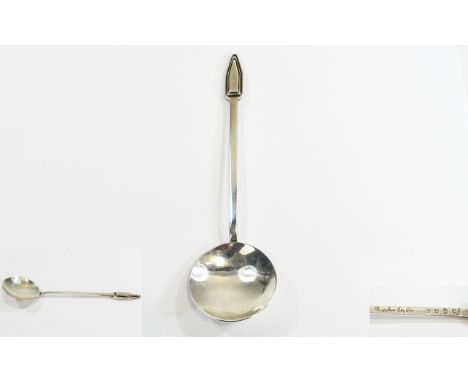 Charles Boylon Signed - Art Deco Period Silver Spoon. Hallmark London 1930. Signed to Stem of Spoon. 6 Inches In Length. Exce