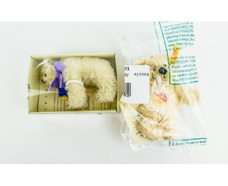 Steiff Collections Club Miniature Teddy Bear - Name ' Charity 12 ' Made of Mohair with Label and Certificate, Still In Wrappe