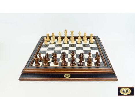 Franklin Mint Official FIDE Championship Chess Set with a certificate of authenticity.