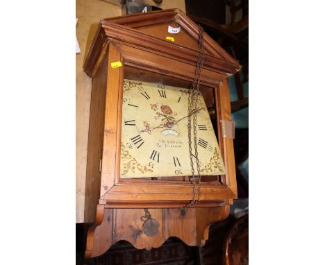 A 19th century thirty-hour clock movement, by B Edwards Dereham, in pine case