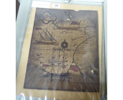 An 'antique' map, featuring the 'Tropick of Cancer', compass points, a title cartouche dated 1765 and three sailing ships  14