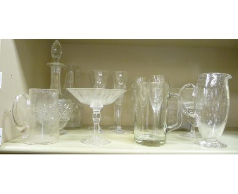 Domestic glassware: to include a set of four wine flutes, on hexagonal bases       OS5