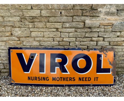 A Virol 'Nursing Mothers Need It' enamel sign, 78 x 28".