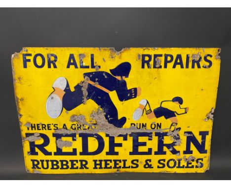A Redfern Rubber Heels and Soles pictorial enamel sign, 30 x 20".