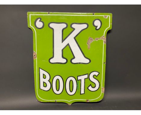 A 'K' Boots enamel sign, 19 1/2 x 22".