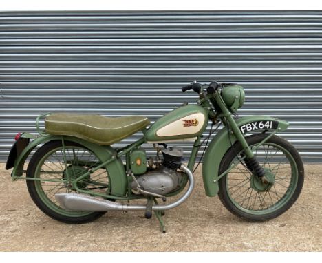 1950 BSA Bantam D1 Rigid Frame 123ccReg. no. FBX 641Frame no. YD120675Engine no. 20633YDWhen launched in 1948 the Bantam D1 h