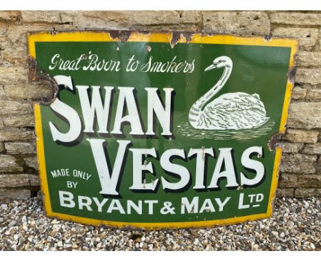 A Bryant &amp; May Ltd Swan Vestas enamel sign, 48 x 36".