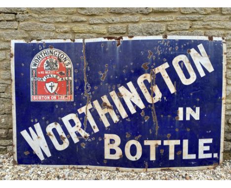 A large Worthington in Bottle rectangular enamel sign, 77 1/2 x 48".