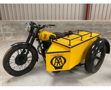 BSA M21 600cc engined replica AA CombinationReg. no. VXO 255Frame no. ZB31 2044Engine no. BM21. A. 13567 (The ‘A’ stands for 