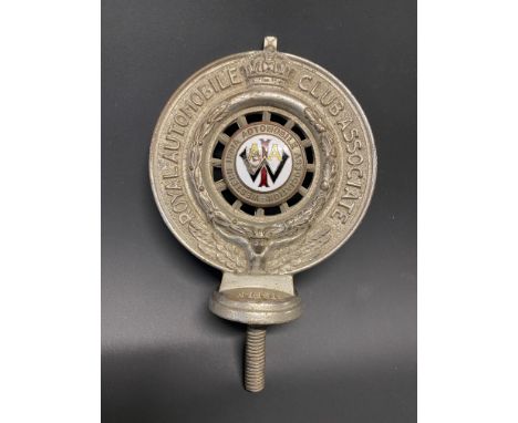 An RAC Associate member's badge with Western India AA enamel centre, no. N1131.