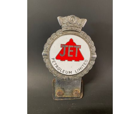 A Jet Petroleum enamel car badge by Gaunt.