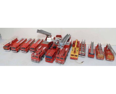 Matchbox snorkel K39 fire engine, three Corgi Volvo fire trucks, two Simon Snorkel trucks, five others and Matchbox Super Kin