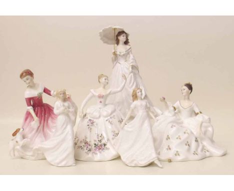 Royal Worcester Helen and five other Royal Doulton ladies Condition report: see terms and conditions