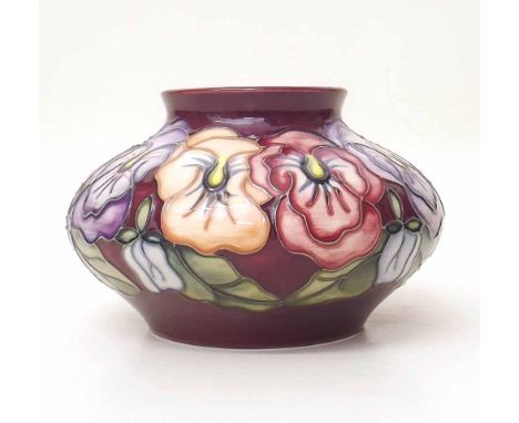 Moorcroft pansy pattern vase Condition report: see terms and conditions