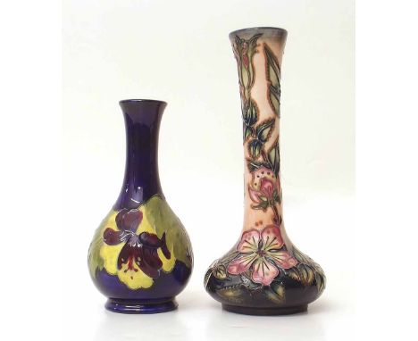 Moorcroft hibiscus vase and one other vase Condition report: see terms and conditions