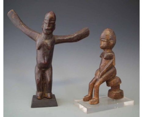 Two Lobi figures, the tallest measures 23cm high     All lots in this Tribal and African Art Sale are sold subject to V.A.T. 