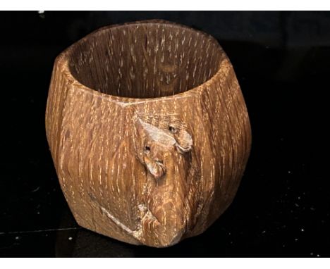 Mouseman napkin ring, end of the tails appears to be missing 