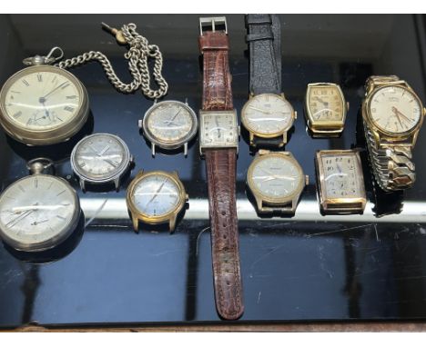 Collection of various vintage watches mainly for repair including silver & vintage Roamer incabloc with sub second dial