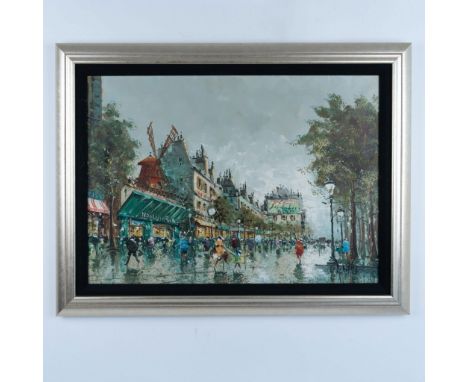 Vibrant original oil on canvas painted in an Impressionist style with areas of impasto and bold colors. It depicts the famed 