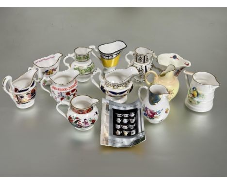 A set of twelve Royal Worcester china Historical Jug Collection 1751-2001 miniature jugs from Wigornia 1751 to Kingfisher Bar